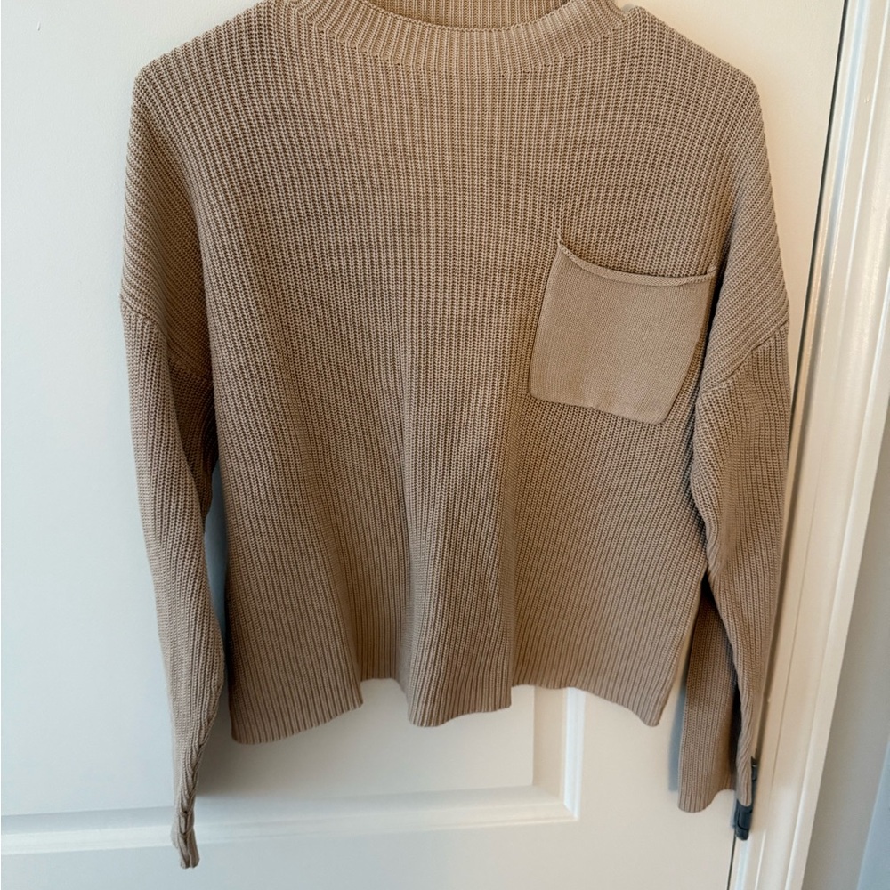 Women's Tan Sweater with Pocket